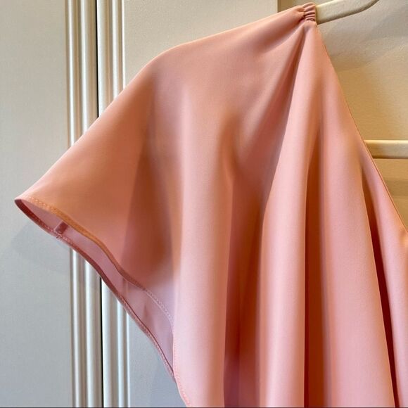 Amanda Uprichard Zoe Dress One Shoulder Ruffle Mini Length Pink Size M - Picture 3 of 10